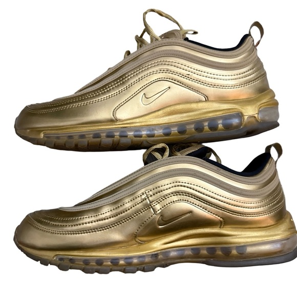 NIKE AIR MAX 97 QS Olympic Men’s Sneakers Metallic Gold 12 $398 EUC Collectible - Picture 3 of 6